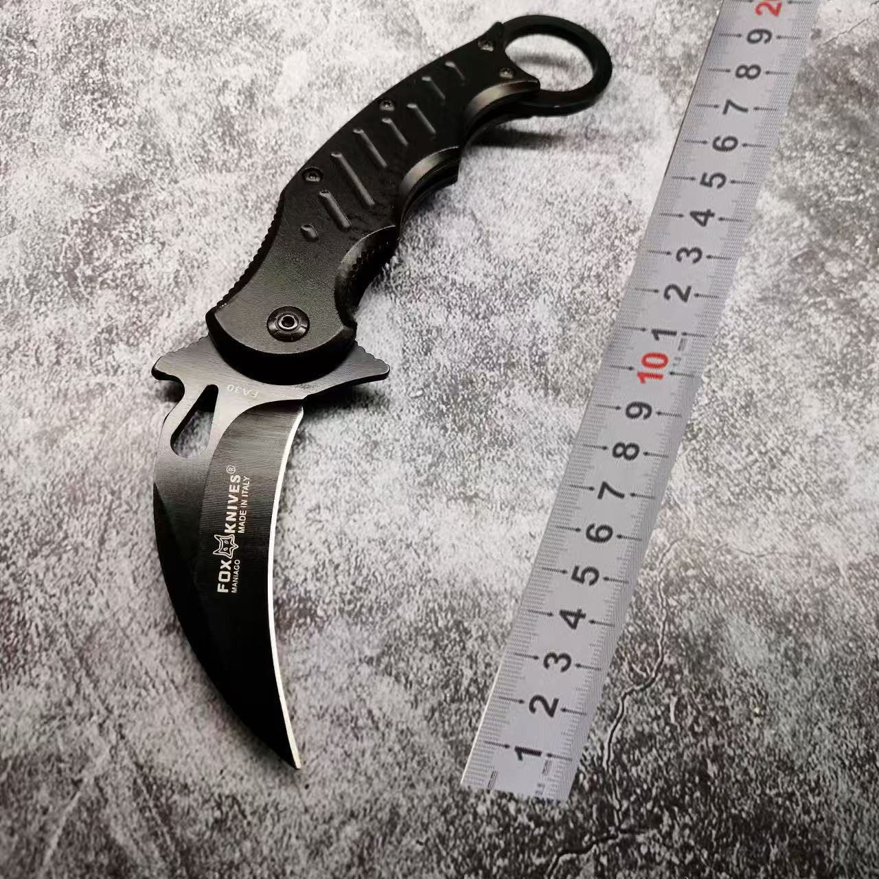 FOX Folding Karambit Pocket Knife Black