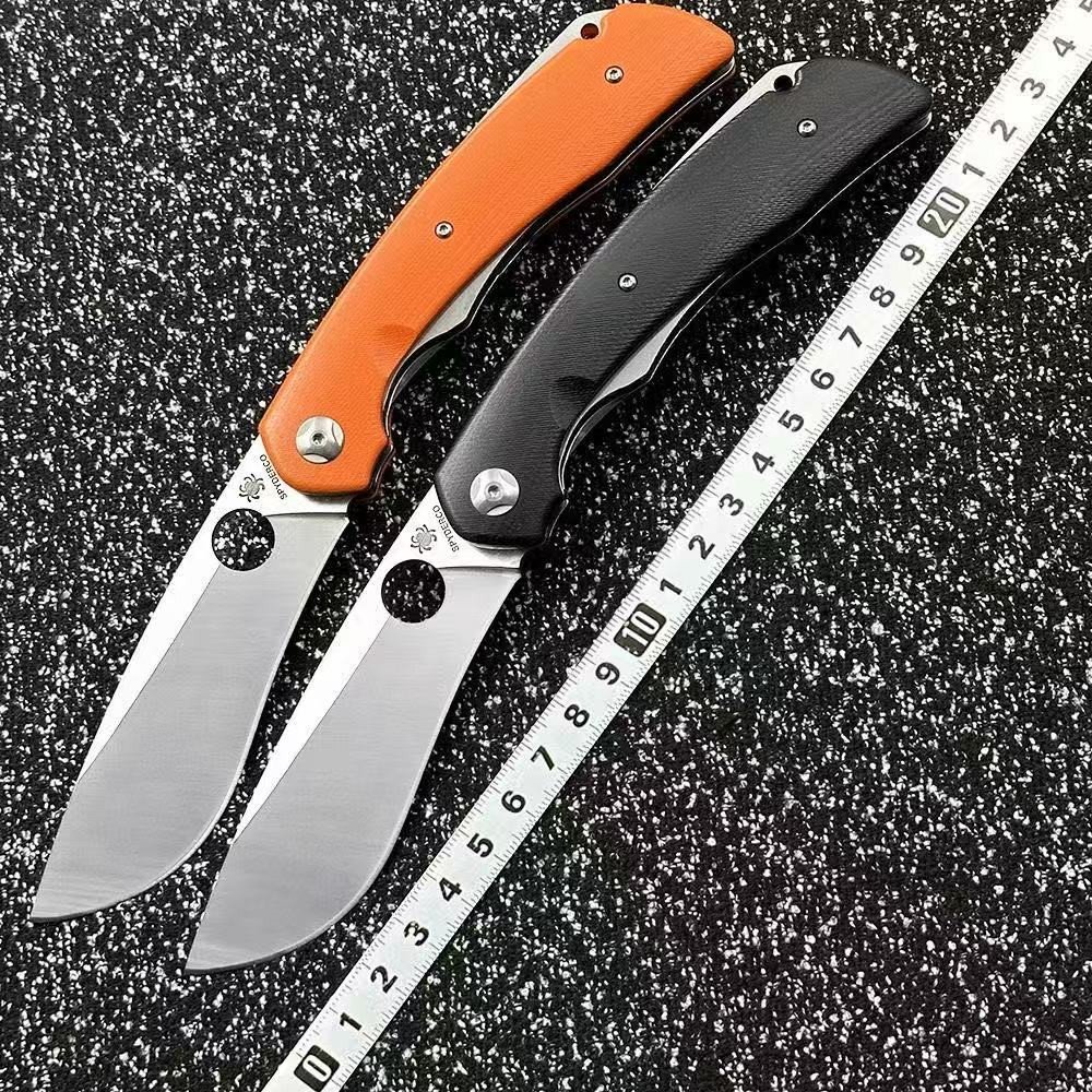 Tactical D2 Folding Pocket Knife G10 Handle C239 Spyderco