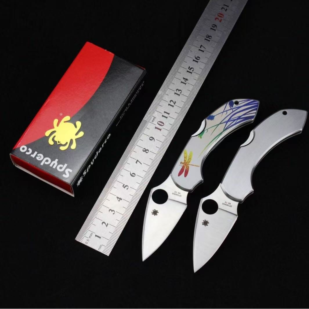 Small Tactical Folding Pocket Knife Steel Handle C28
