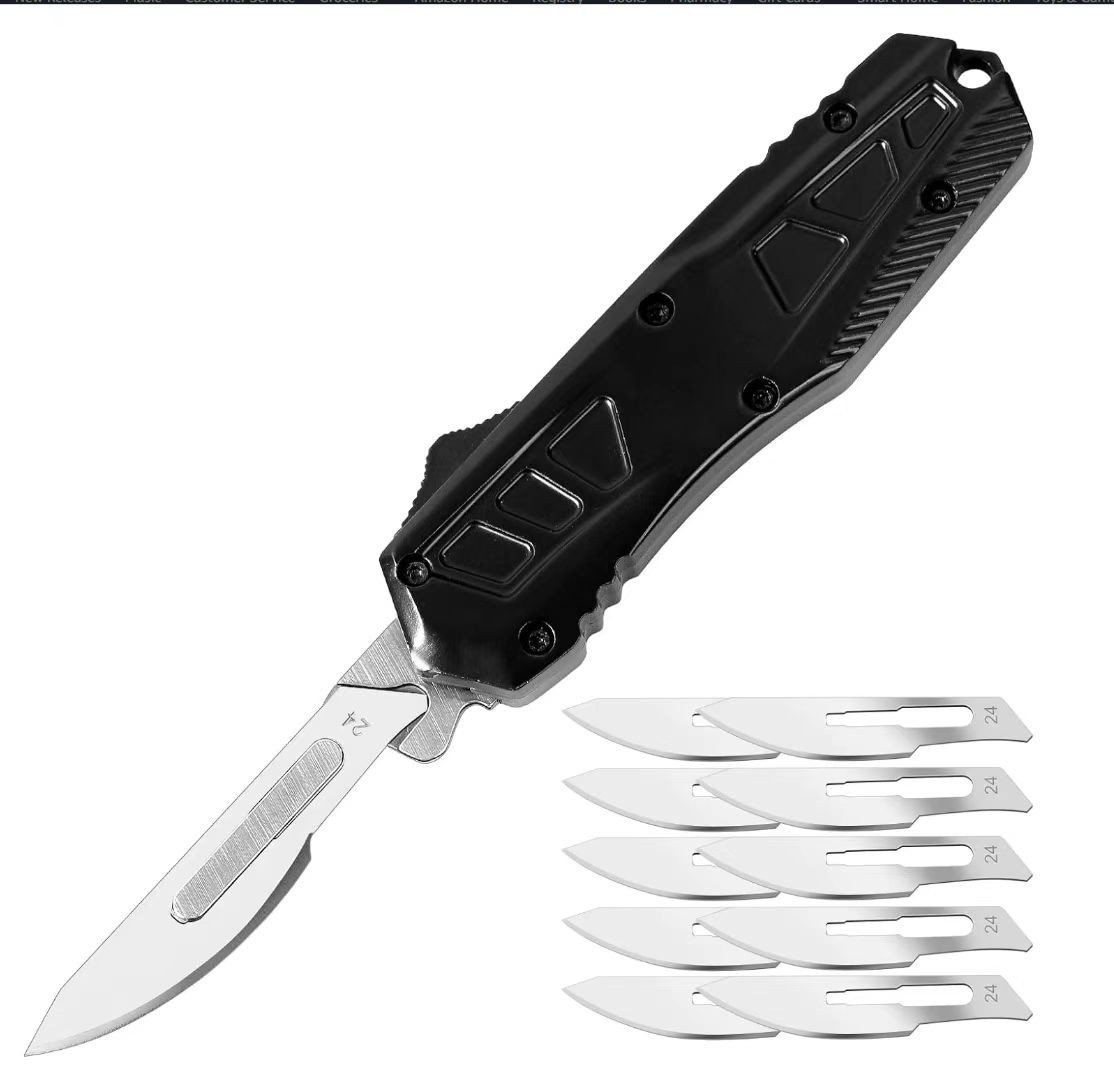 Utility Knife Box Cutter 10 Extra Replacement Blades #24
