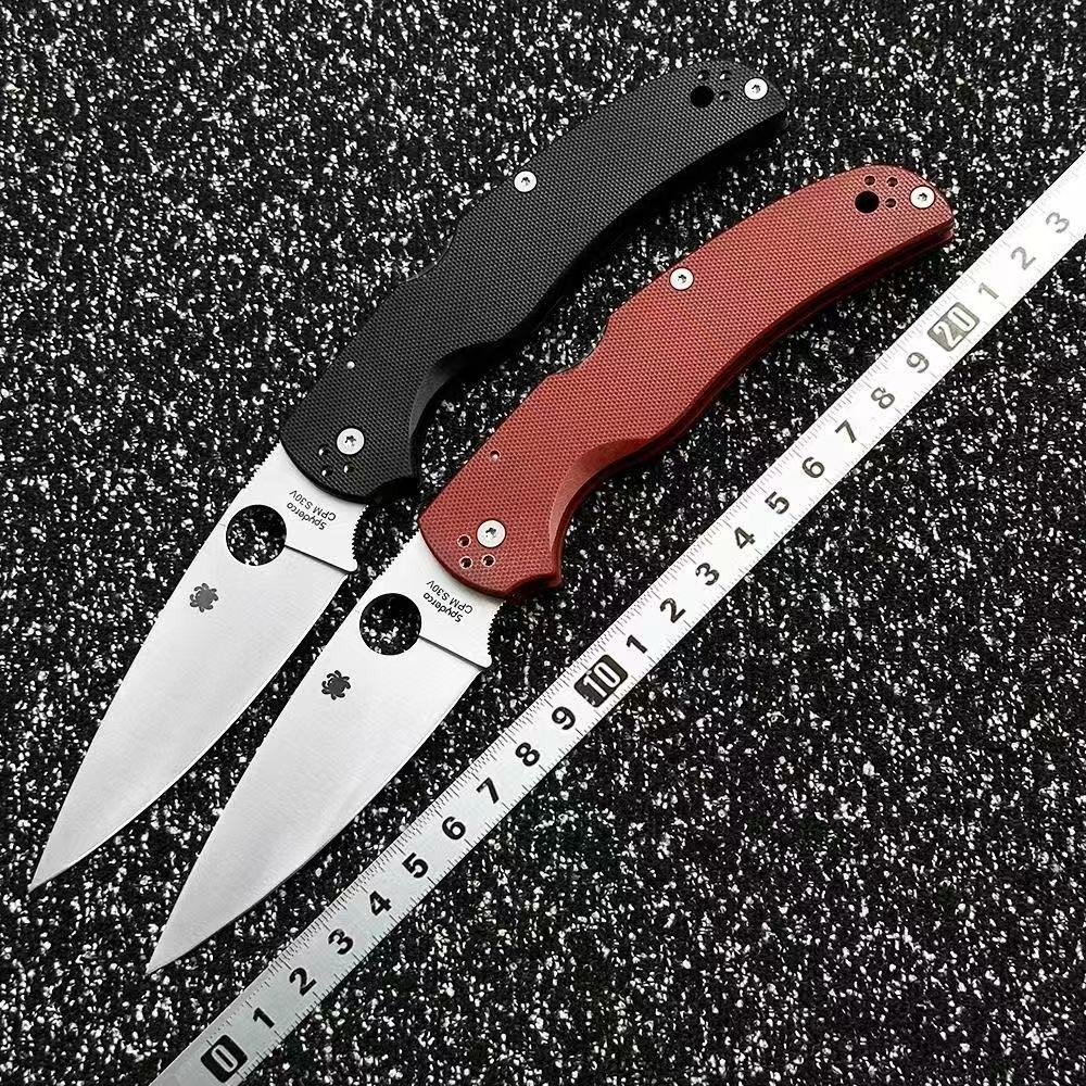 Tactical Folding Pocket Knife G10 Handle C244 Spyderco