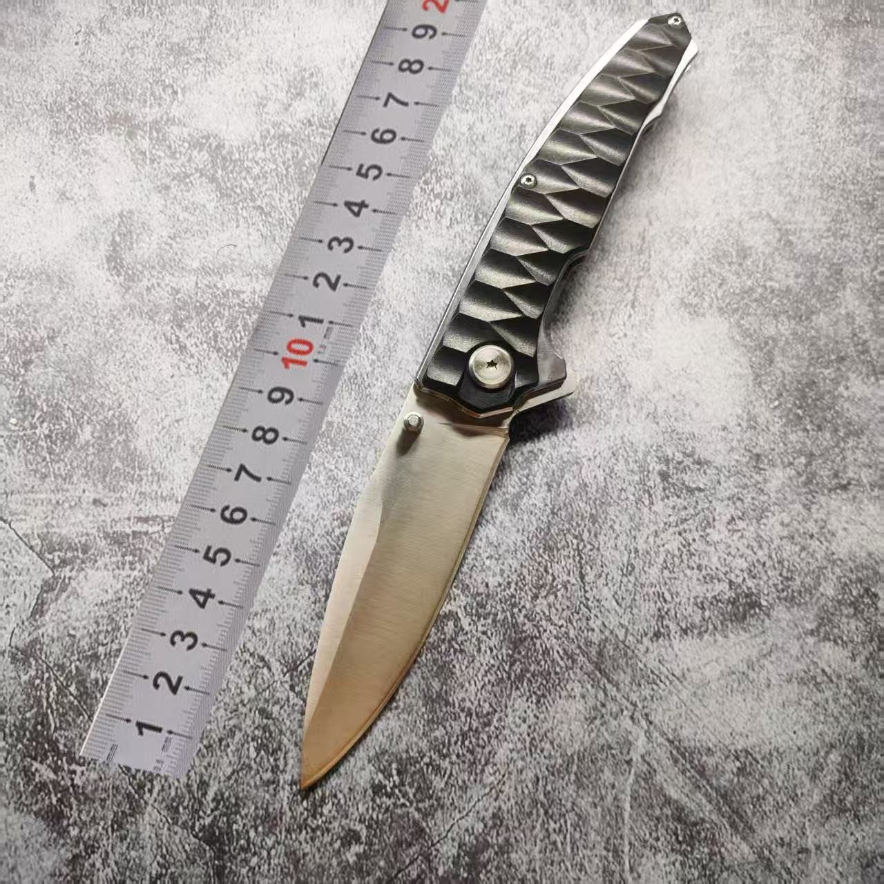 D2 Folding Pocket Knife CNC Black